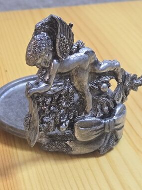 Vintage Metzke Pewter Co Angel Candle Holder